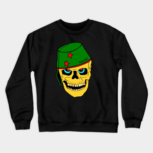 Cool New York City Gangster Skull Design by Milaino Crewneck Sweatshirt by Milaino